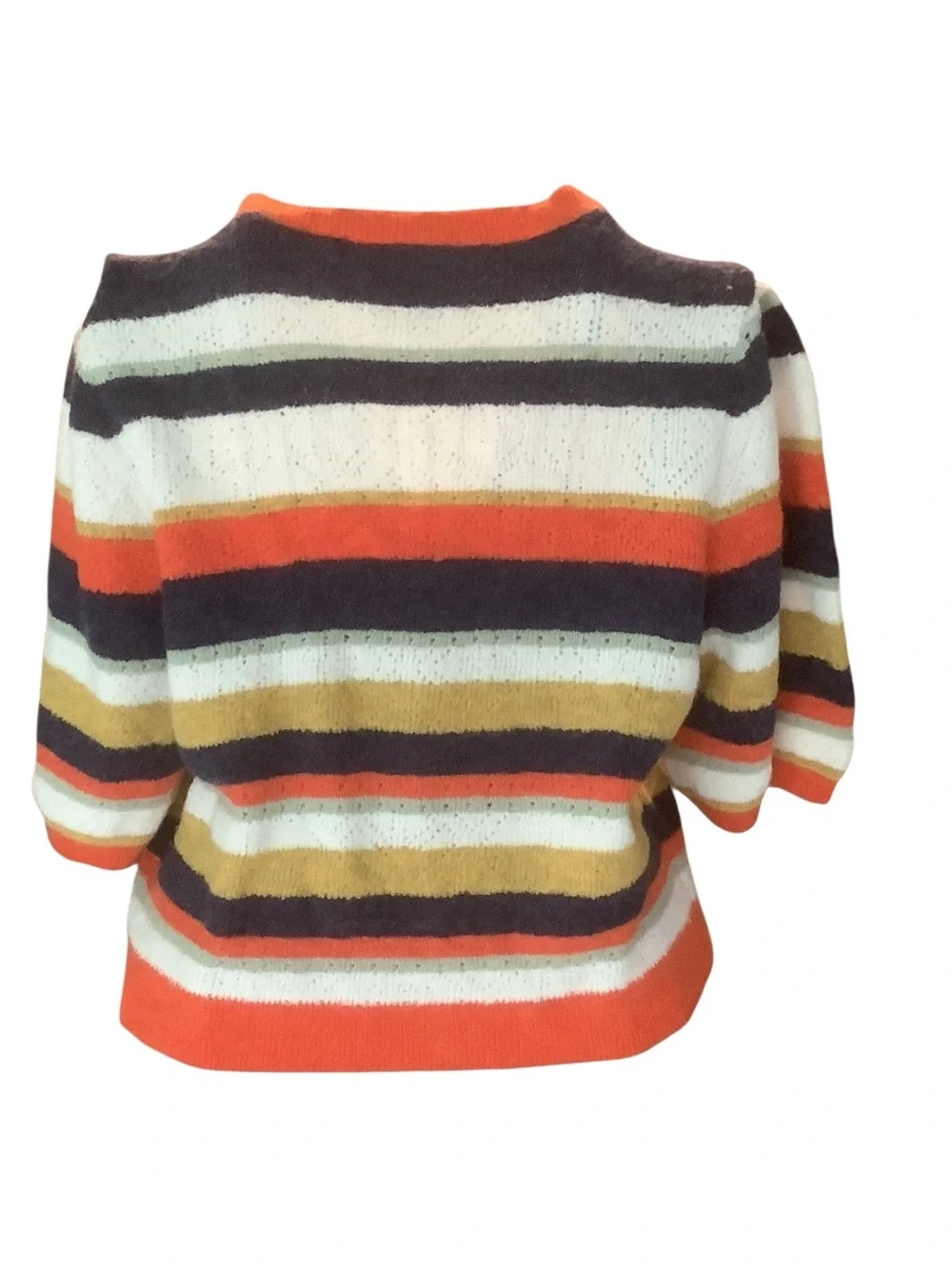 Anthropologie Banjanan 73% Alpaca Striped Cardigan Sweater XL Colorful Knit - Picture 3 of 12